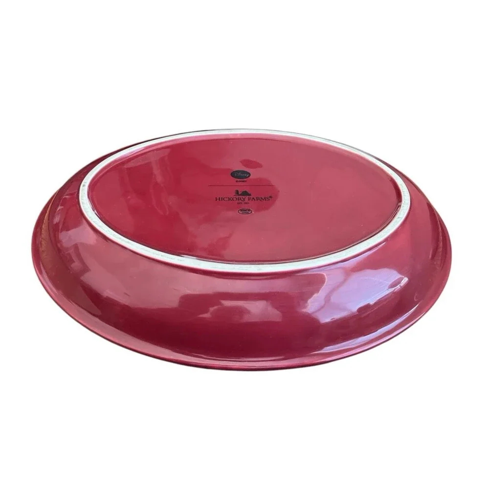 Disney X Hickory Farms Mickey Mouse 1928 Platter Red Burgundy 14